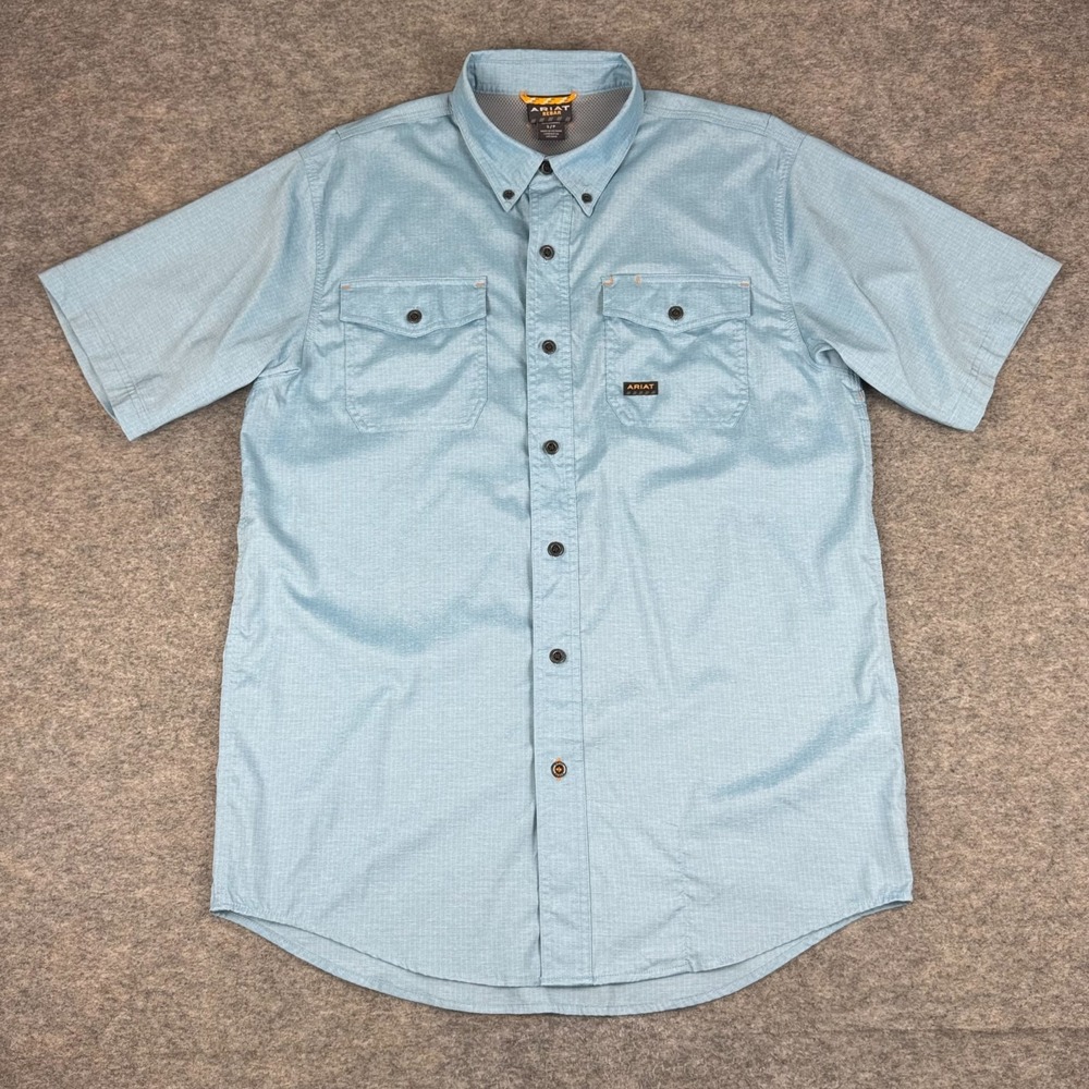 Ariat Rebar Made Tough VentTEK DuraStretch Work Shirt Blue Mens Small S